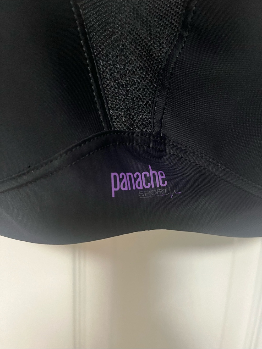 Panache Black Sports Bra with Racerback Hook Option. 34G - Picture 2 of 5
